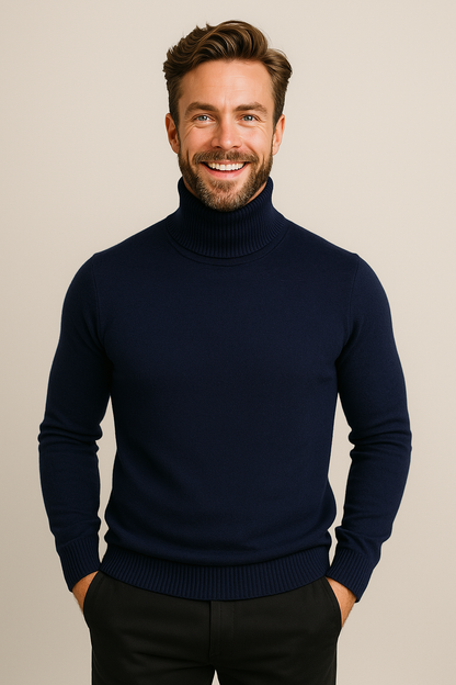 Herre Roll Neck Polo Genser for Smart Casual & Kveldsbruk