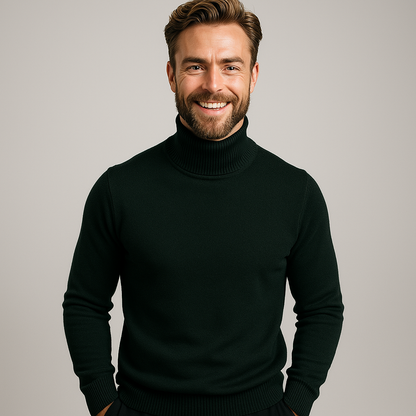 Herre Roll Neck Polo Genser for Smart Casual & Kveldsbruk