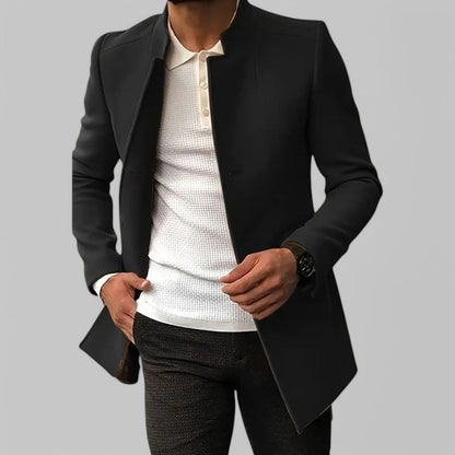 Herre Minimalistisk Knappe Vinterjakke for Smart Casual Bruk