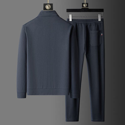 Herre Zip-Up Jakke og Tapered Joggers for Stilige Hverdagsbruk