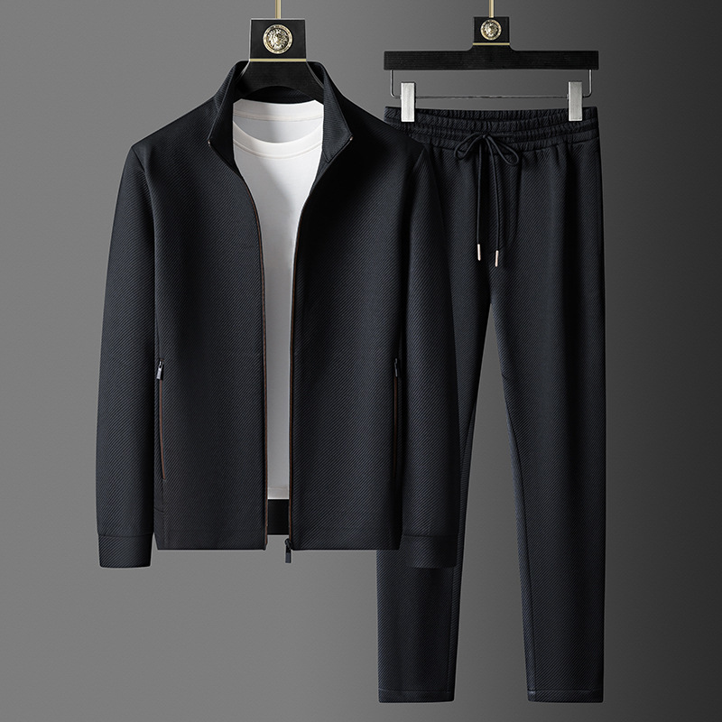 Herre Zip-Up Jakke og Tapered Joggers for Stilige Hverdagsbruk