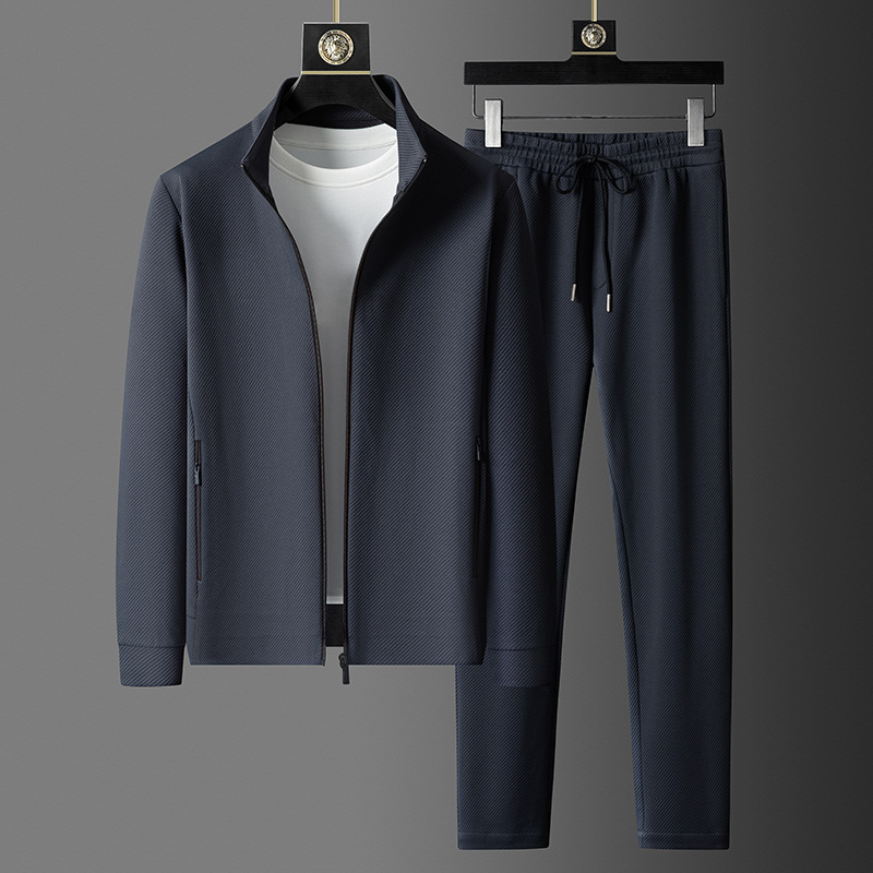 Herre Zip-Up Jakke og Tapered Joggers for Stilige Hverdagsbruk