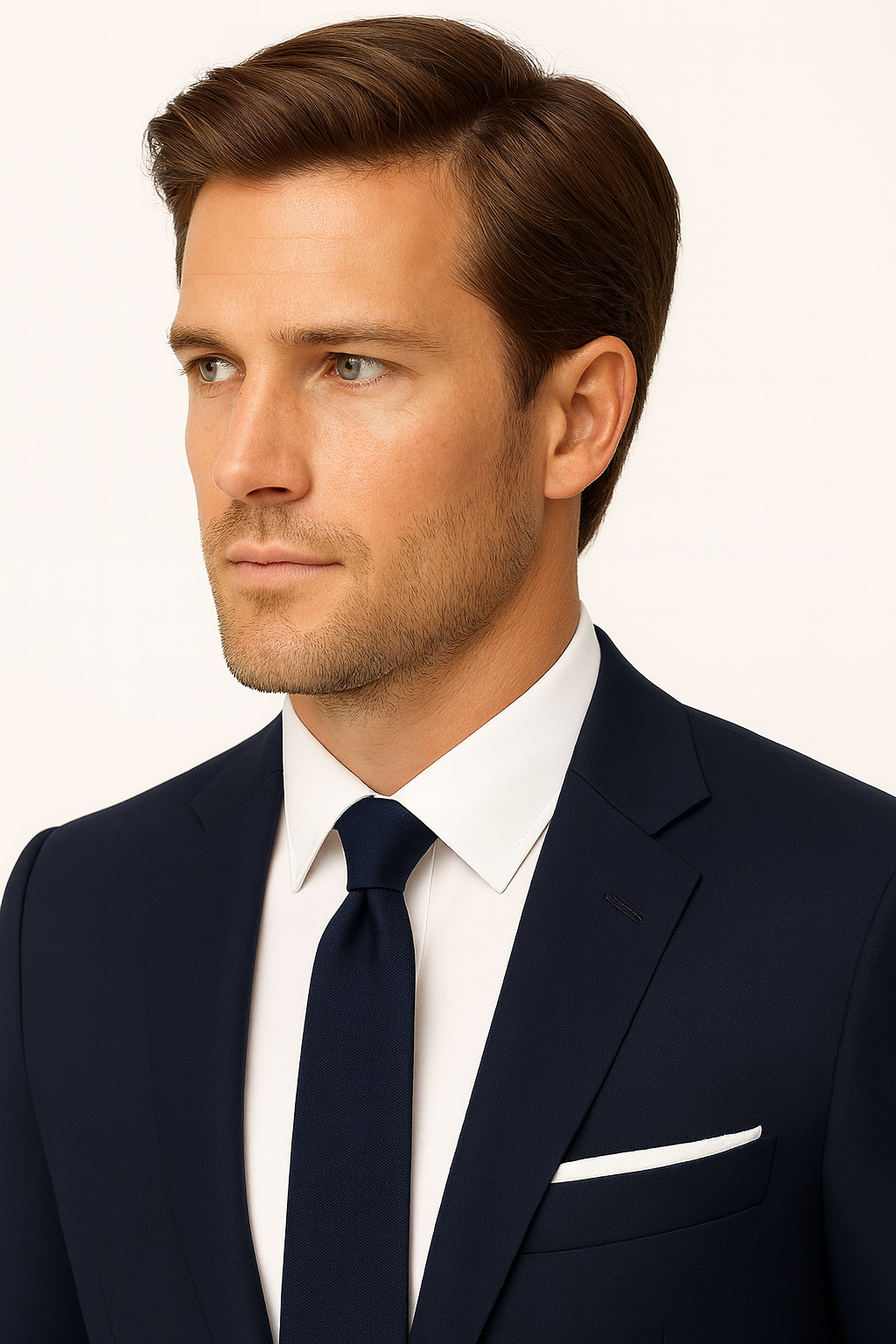 Herre Navy Blå Slim Fit Dress – Stilig Blazer og Bukser for Formelle Anledninger