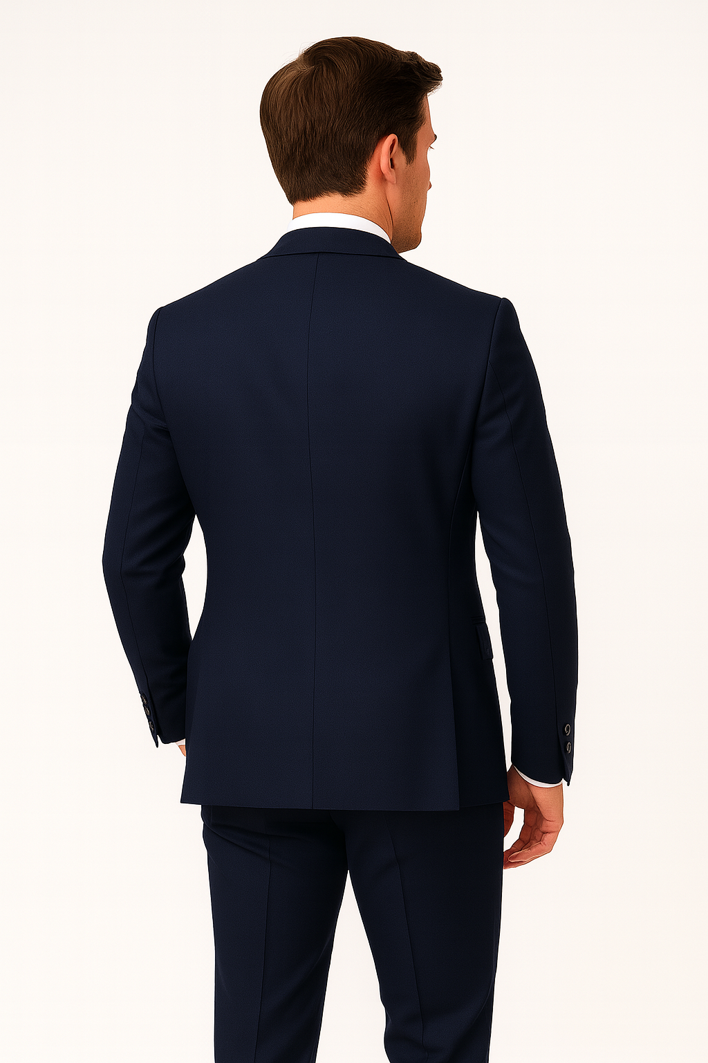 Herre Navy Blå Slim Fit Dress – Stilig Blazer og Bukser for Formelle Anledninger
