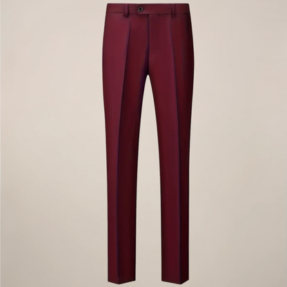 Herreslank fit burgunder tre-delt dress for bryllup og formelle anledninger