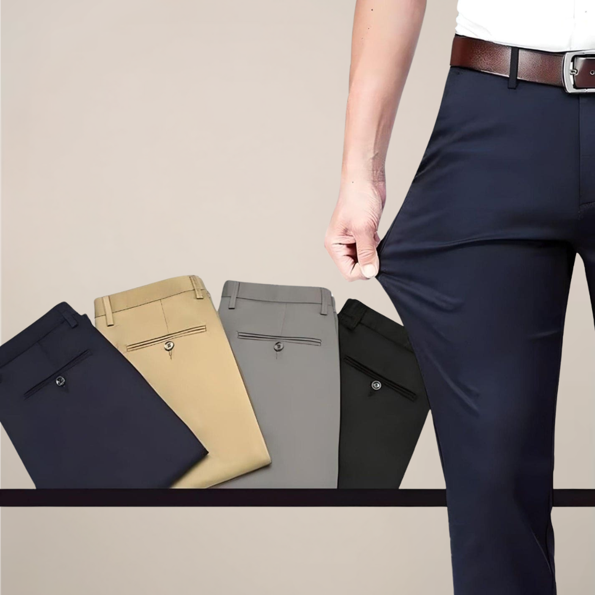 Herre Slim Fit Stretch Livbukser for Arbeid
