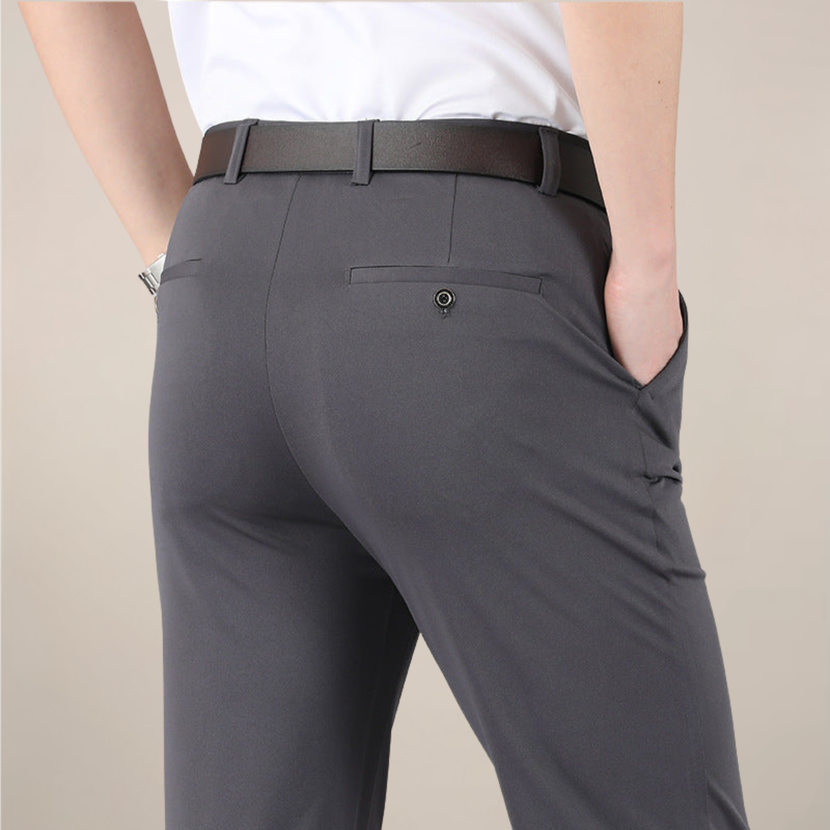 Herre Slim Fit Stretch Livbukser for Arbeid