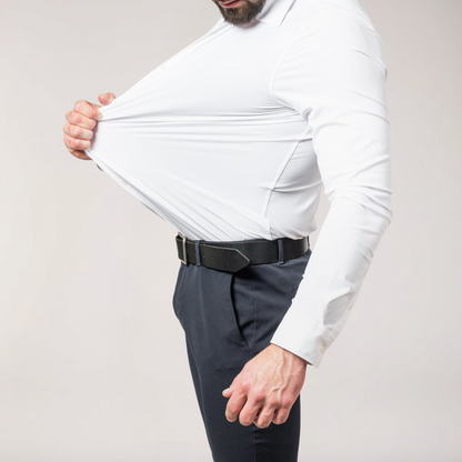 Herre Stretch Skjorte med Knapper – Slim Fit Langermet for Arbeid & Sosiale Anledninger