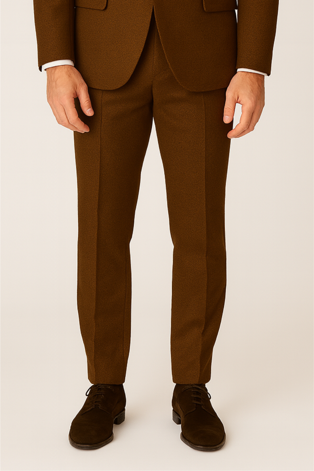 Herre Brun Tweed Dress Sett for Formelle Anledninger