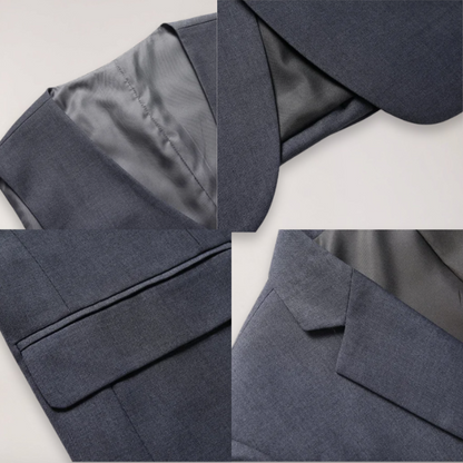 Herre Tre-delt Formell Dress - Klassisk Blazer, Vest og Bukser for Bryllup og Arrangementer