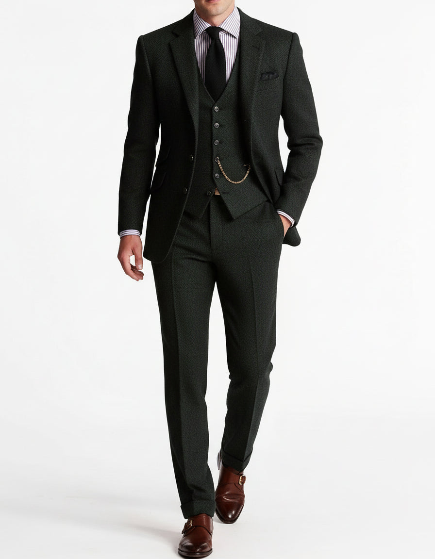 Herre Tre-delt Tweed Tuxedo for Formelle Anledninger