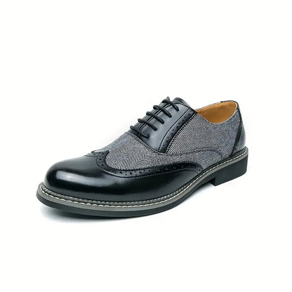 Herre Tweed Oxford Brogues – Stilige Wingtip Snøresko for Formelle Anledninger