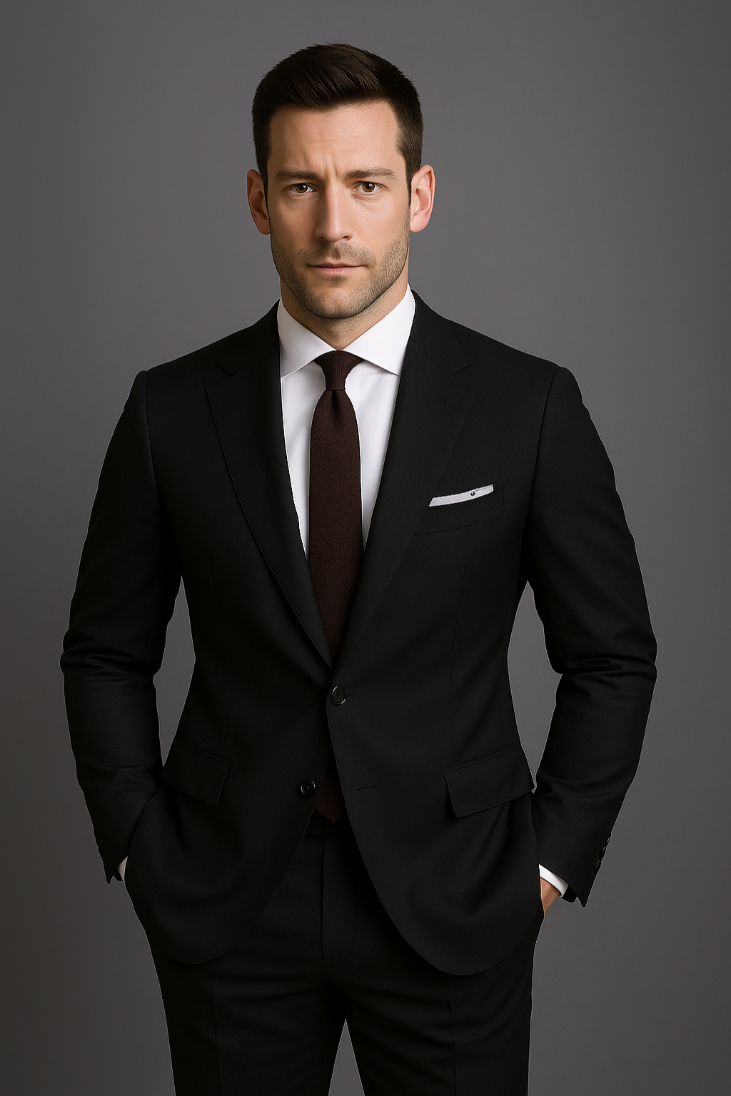 Herreslank passform forretningsdrakt – Stilig formell bekledning for arbeid og arrangementer