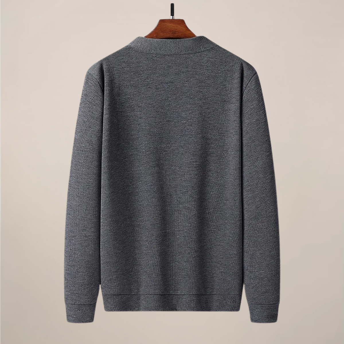 Herre V-hals Strikket Cardigan med Lommer for Hverdagsbruk