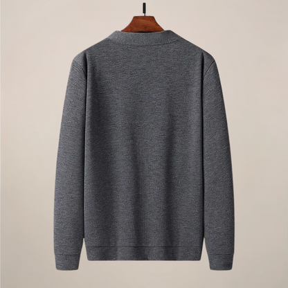 Herre V-hals Strikket Cardigan med Lommer for Hverdagsbruk