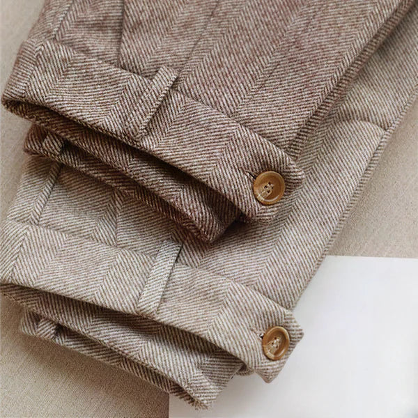 Herre Vintage Høytliv Plisserte Bukser for Smart Casual Bruk