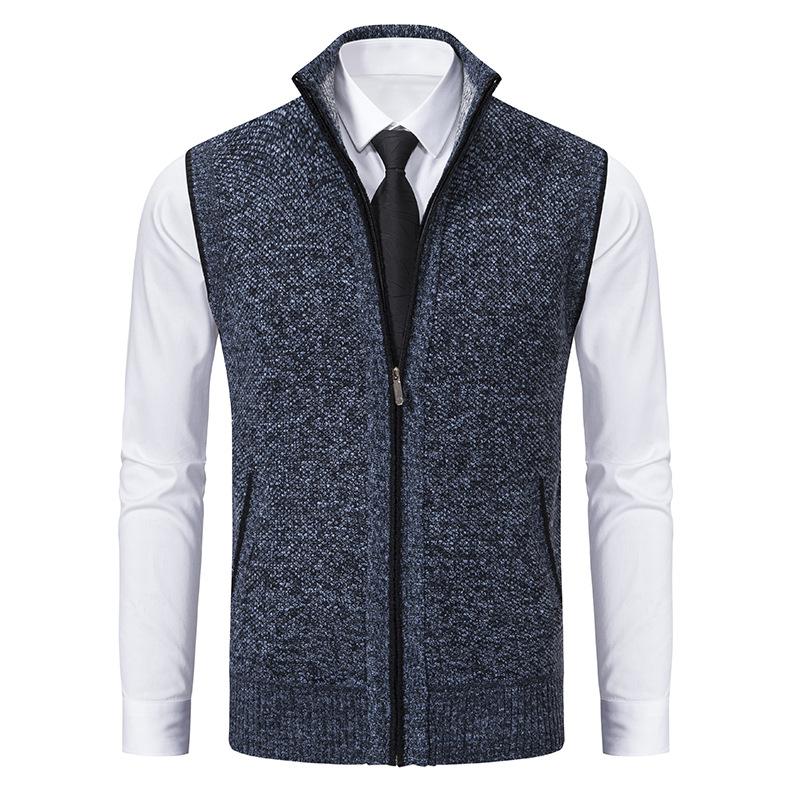 Herre Strikket Gilet - Mock Neck Sweater Vest for Stilig Lagdeling