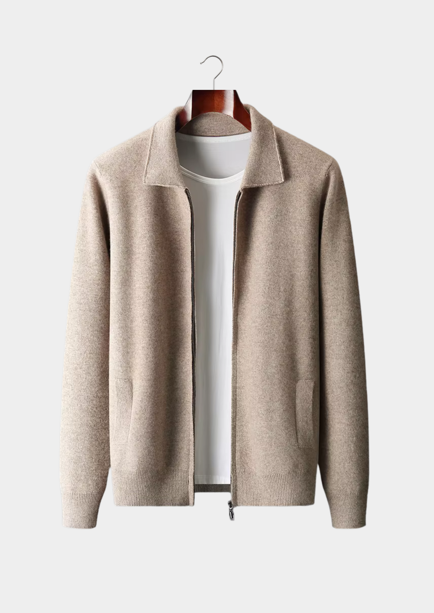 Herre Zip-Up Cardigan Genser – Stilig Lag for Året Rundt