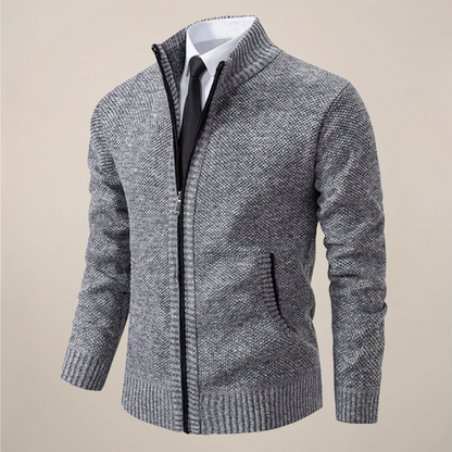 Herren Strikket Zip-Up Cardigan for Stilige Anledninger