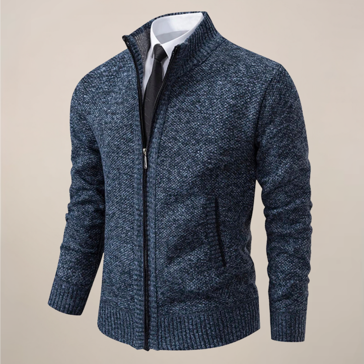 Herren Strikket Zip-Up Cardigan for Stilige Anledninger