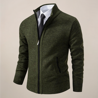 Herren Strikket Zip-Up Cardigan for Stilige Anledninger