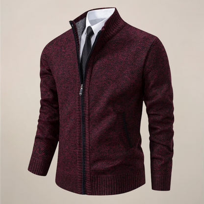Herren Strikket Zip-Up Cardigan for Stilige Anledninger