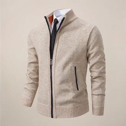 Herren Strikket Zip-Up Cardigan for Stilige Anledninger