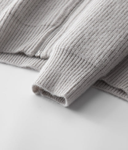 Herre Ribbet Funnel Neck Zip-Through Genser - Ideell for Lagdeling