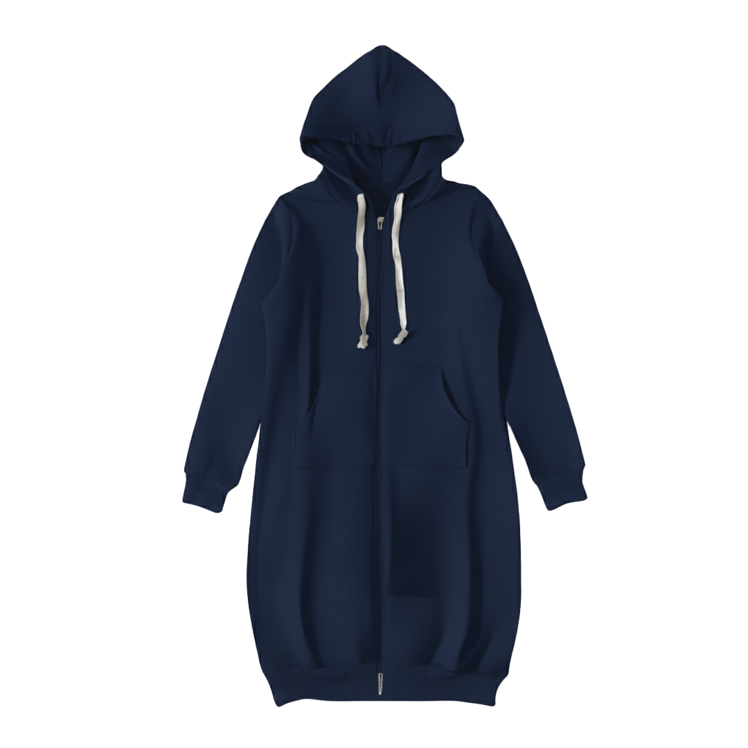 Bonnie - Koselig Langline Zip Hoodie for Hverdagsstil
