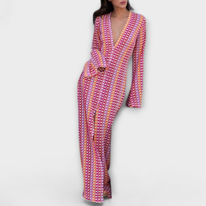 Elina V-Hals Maxi Kjole for Sommerferier