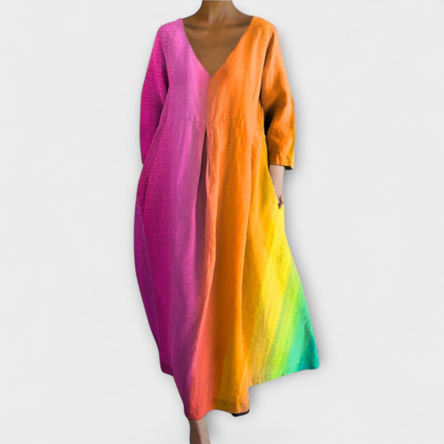Vibrant V-Hals Maxi Kjole for Alle Anledninger