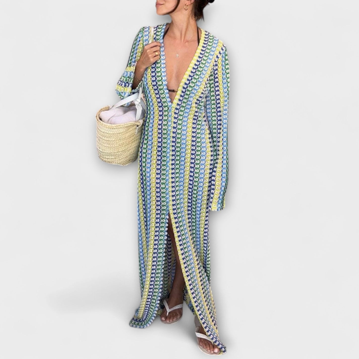 Elina V-Hals Maxi Kjole for Sommerferier