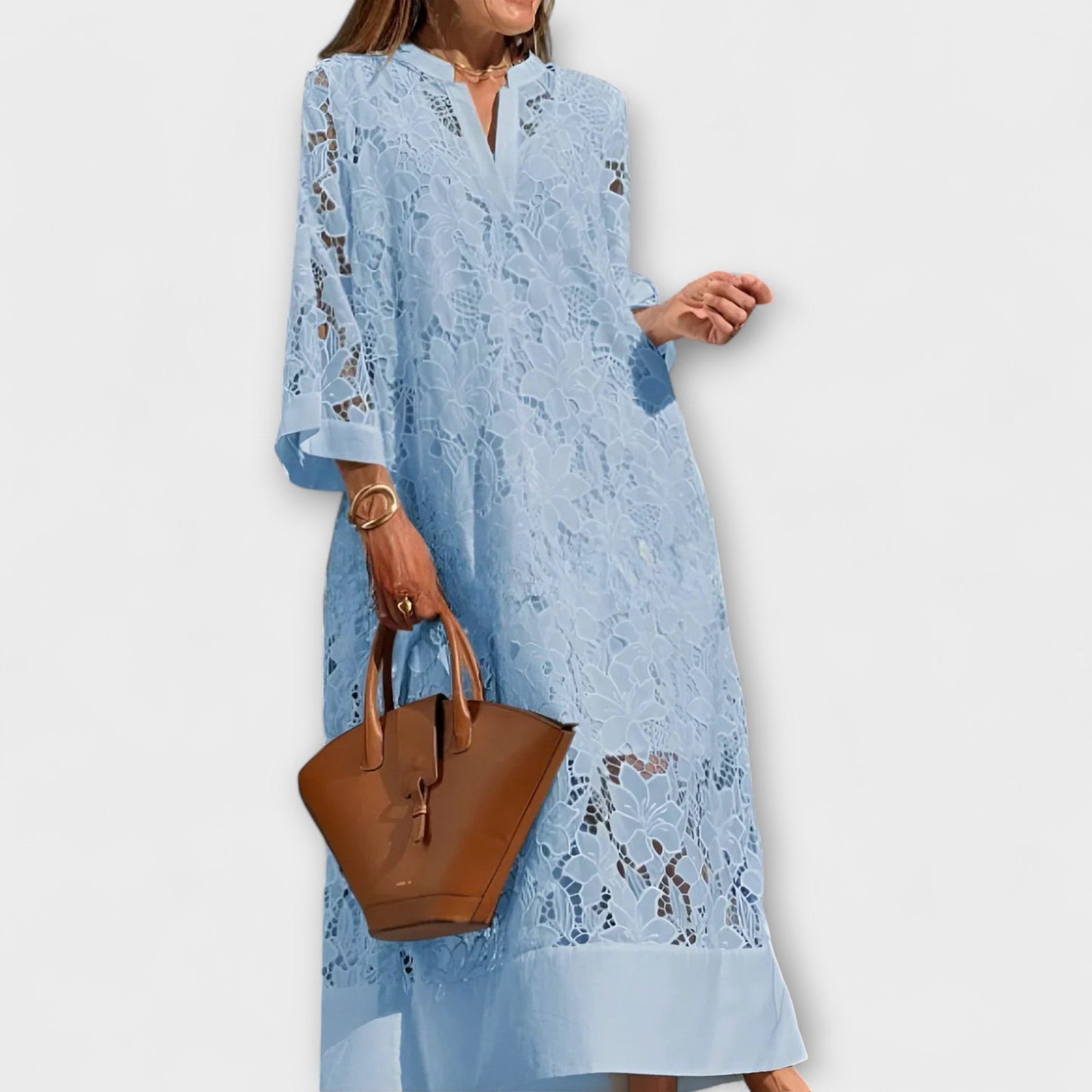 Valmere Dahlia Blomsterbrodert Kjole for Spesielle Anledninger