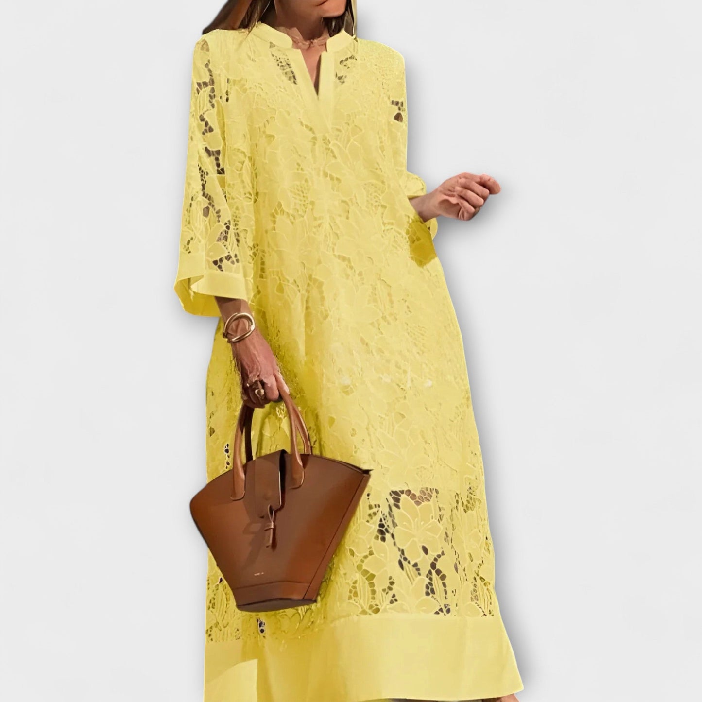 Valmere Dahlia Blomsterbrodert Kjole for Spesielle Anledninger