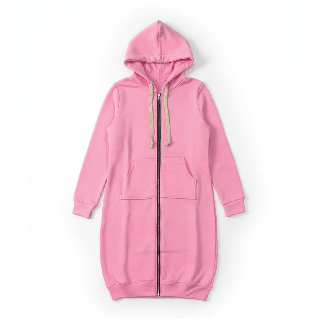 Bonnie - Koselig Langline Zip Hoodie for Hverdagsstil