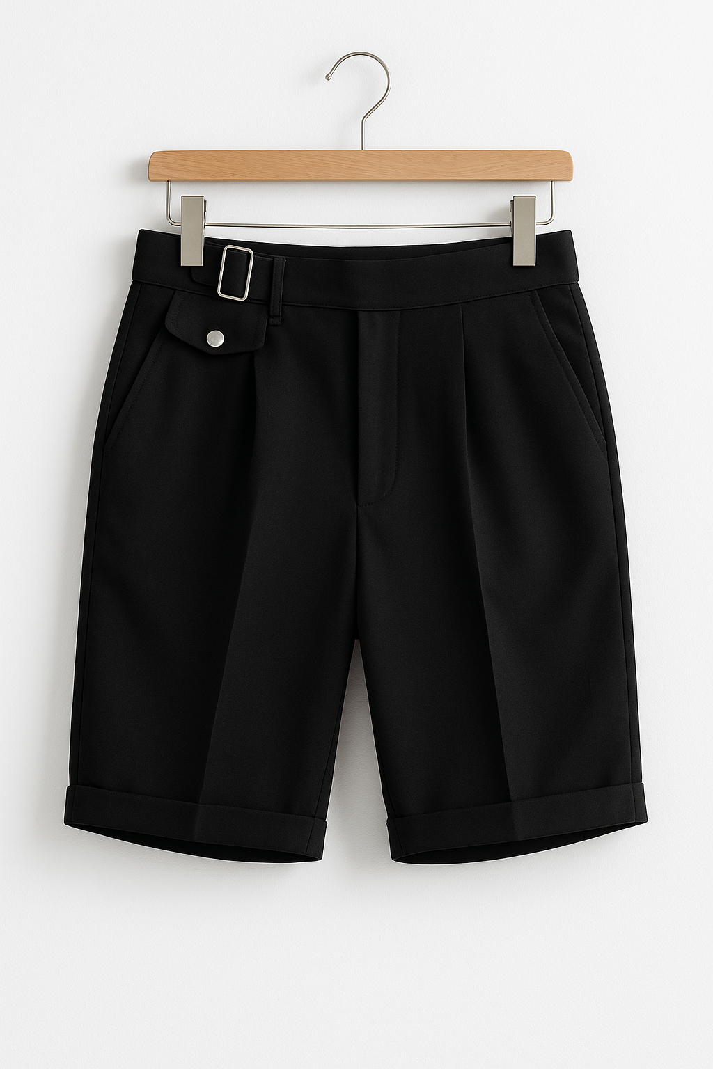 Chic Plisserte Shorts med Side Spenner for Stilfull Bruk