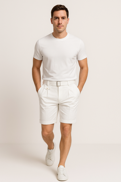 Chic Plisserte Shorts med Side Spenner for Stilfull Bruk