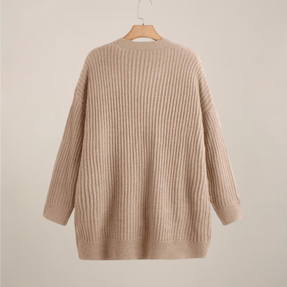 Plus Size Langermet Åpen Cardigan for Stilige Lag