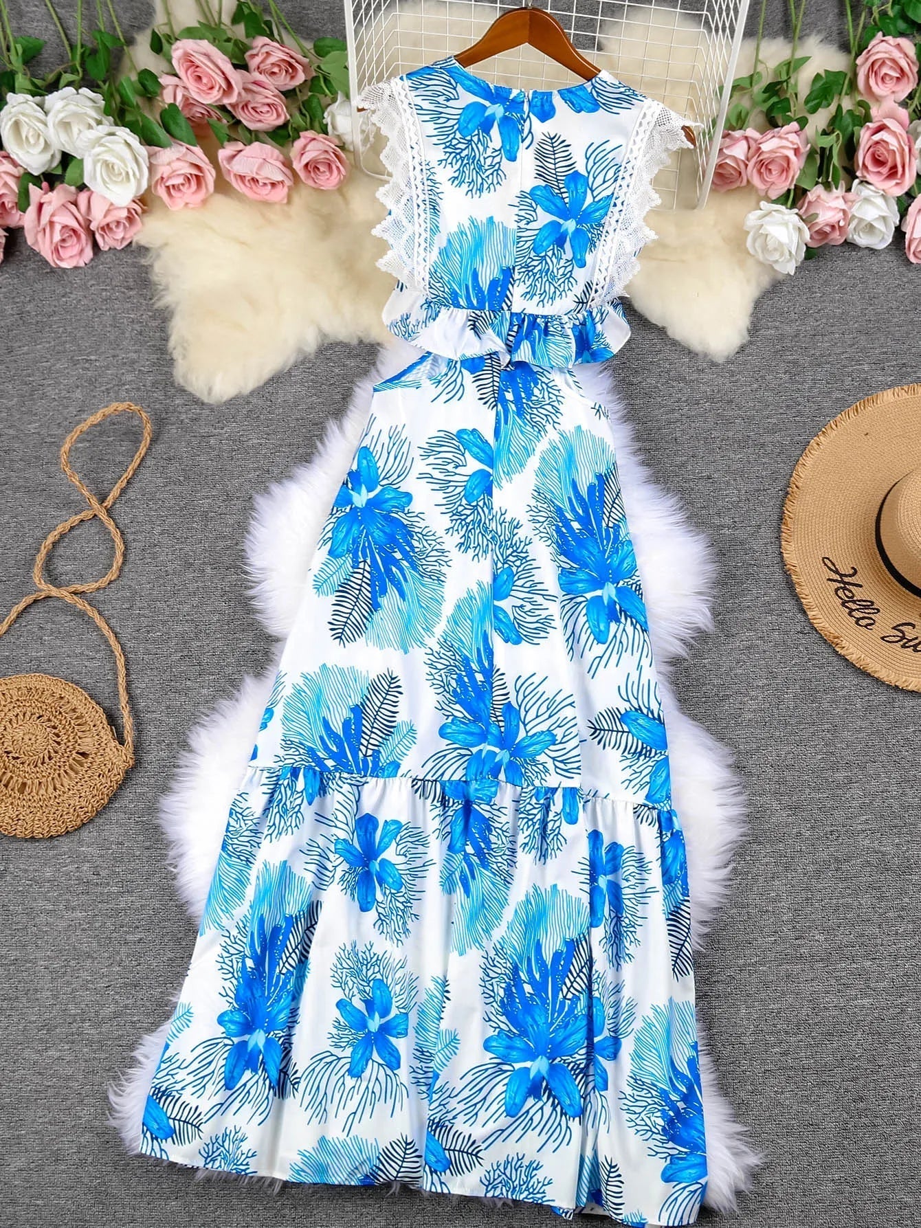 Trendy Uten Ermer Blonde Bryllupsgjestekjole