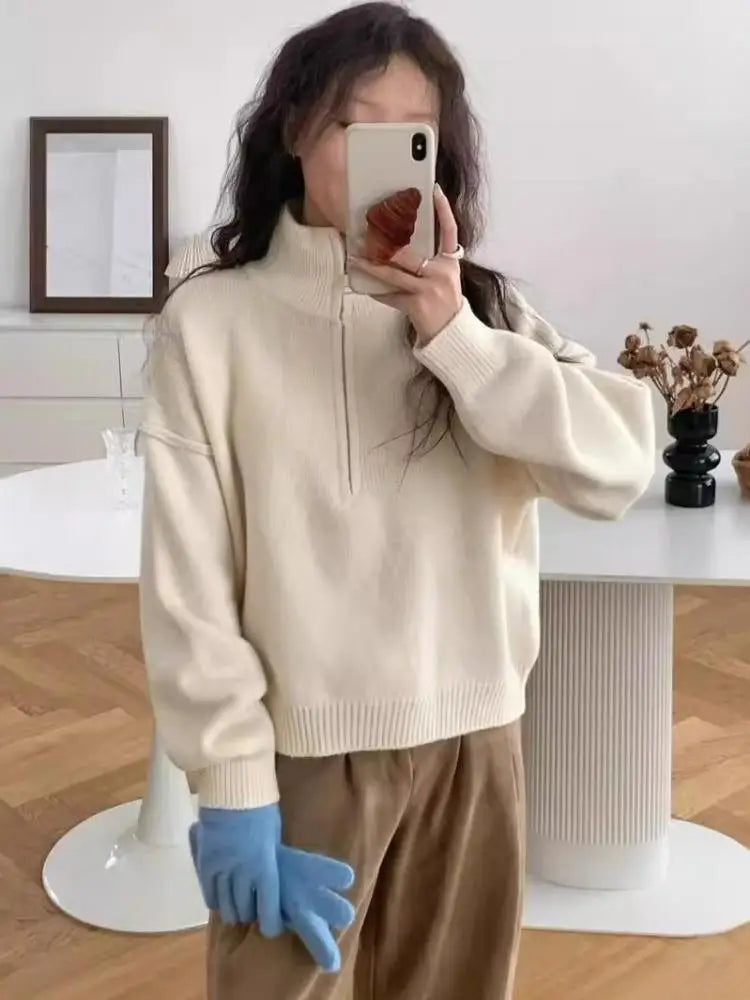 Aurora - Koselig Høyhalset Strikkegenser for Alle Anledninger