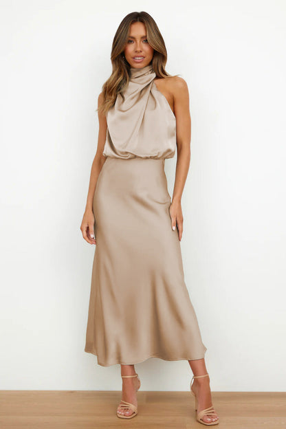 Bryllupsgjestekjole – Chic Satin Halter