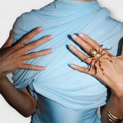 Chic Rullehals Maxi Kjole for Stilige Anledninger