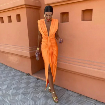 Bryllupsgjeste-kjole med Feller