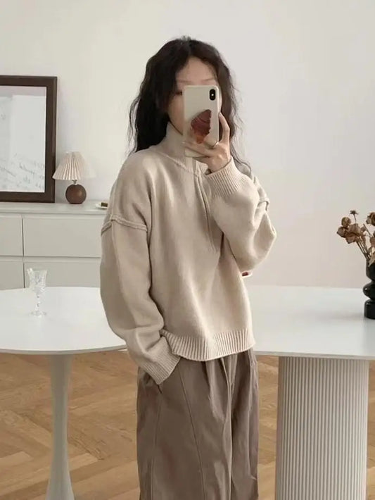 Aurora - Koselig Høyhalset Strikkegenser for Alle Anledninger