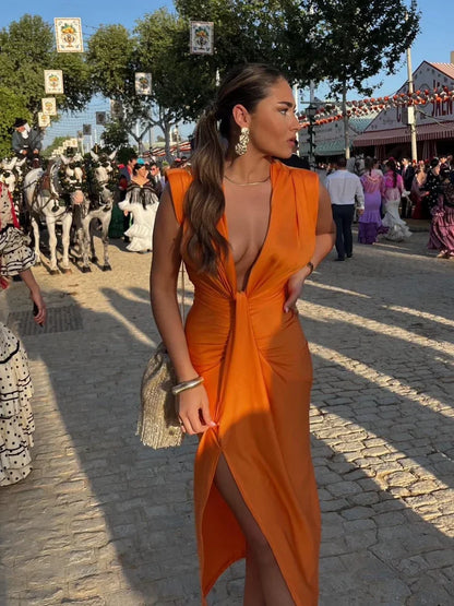 Bryllupsgjeste-kjole med Feller