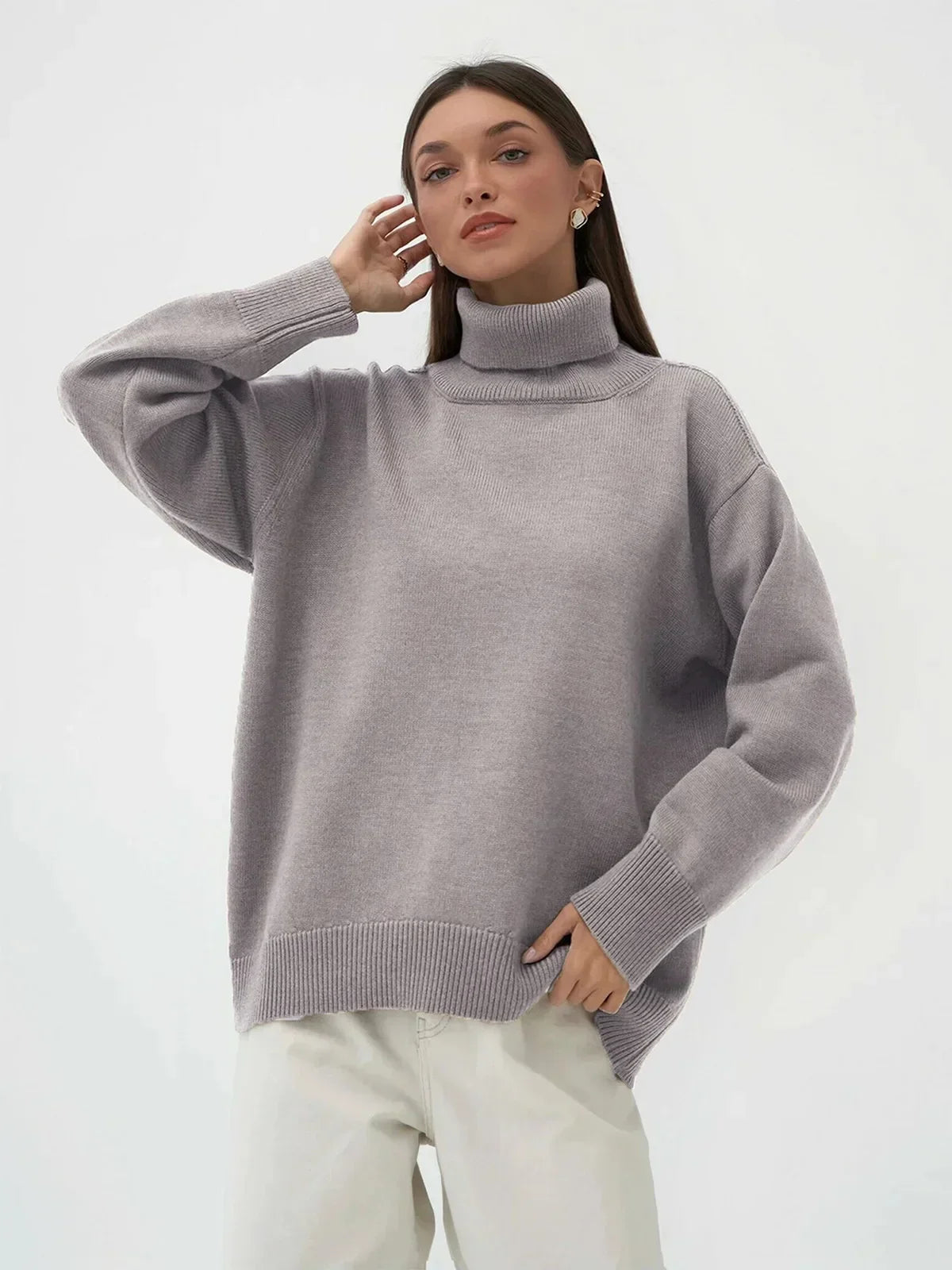 Arya - Koselig Strikket Turtleneck for Hver Anledning
