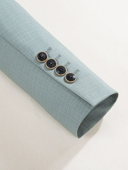 Herre Slim Fit Grønn Tre-delt Dress for Sommerarrangementer