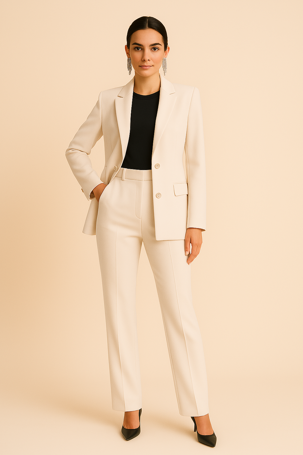 Chic Sommer Blazer & Plisserte Bukser for Kvinner