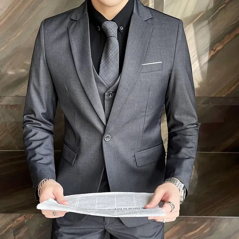 Herre Tre-delt Slim Fit Dress - Ideell for Forretningsarrangementer