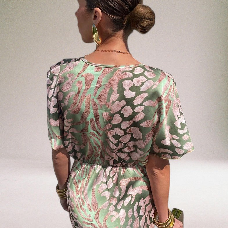 Vridde V-hals Maxi Kjole for Spesielle Anledninger